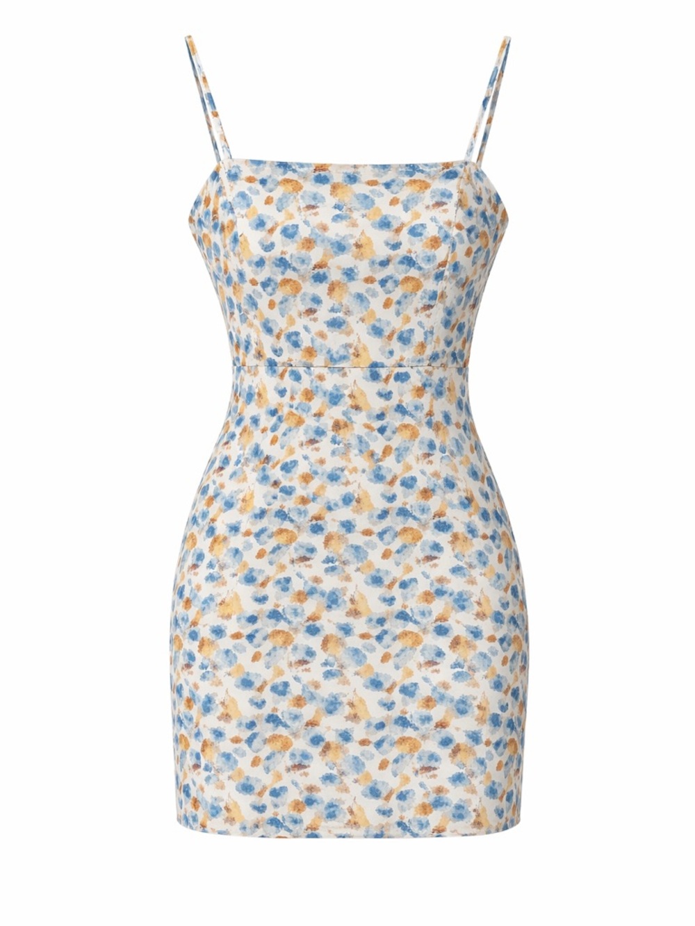 Versona blue/tan floral mini dress, size 6